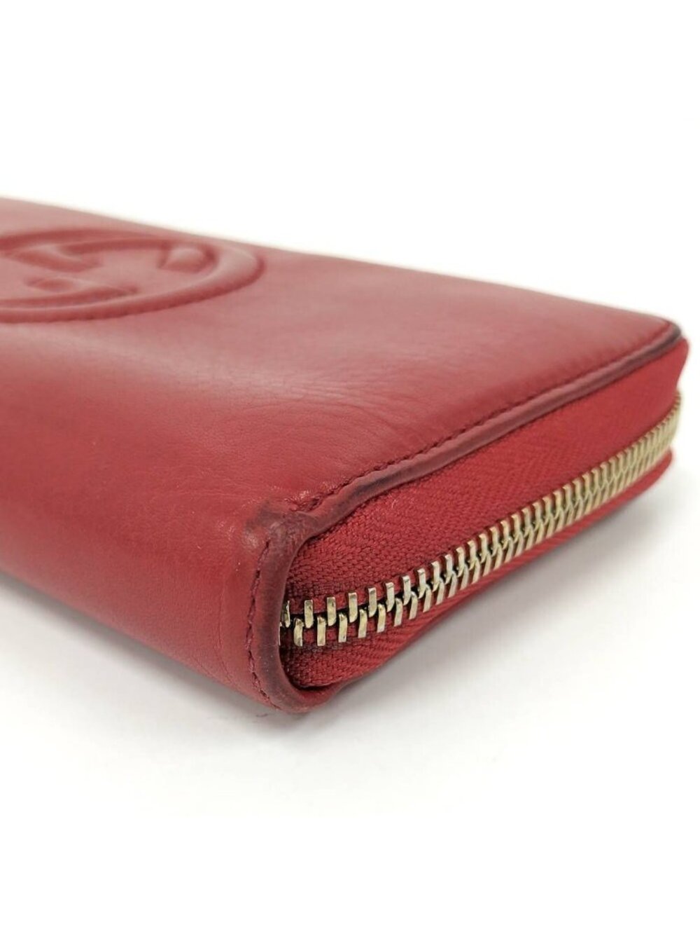 Gucci Zip Around Wallet Interlocking Soho Leather Red - Picture 4 of 10